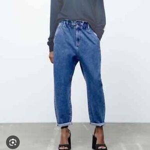 Zara baggy paperbag jeans NWT